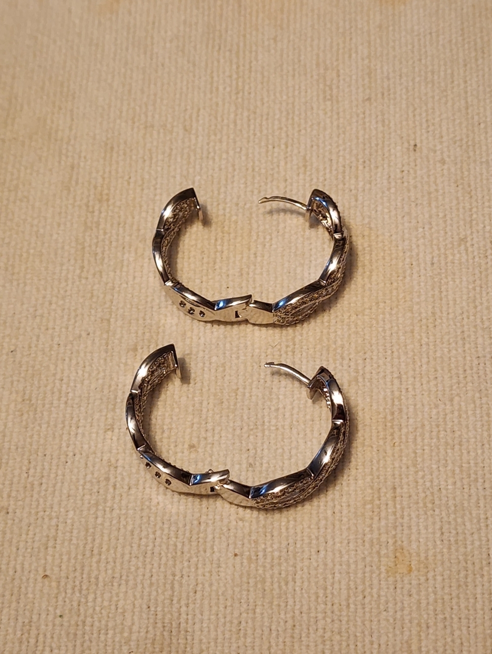 925 Sterling Silver Hoop Earrings - Picture 4 of 6